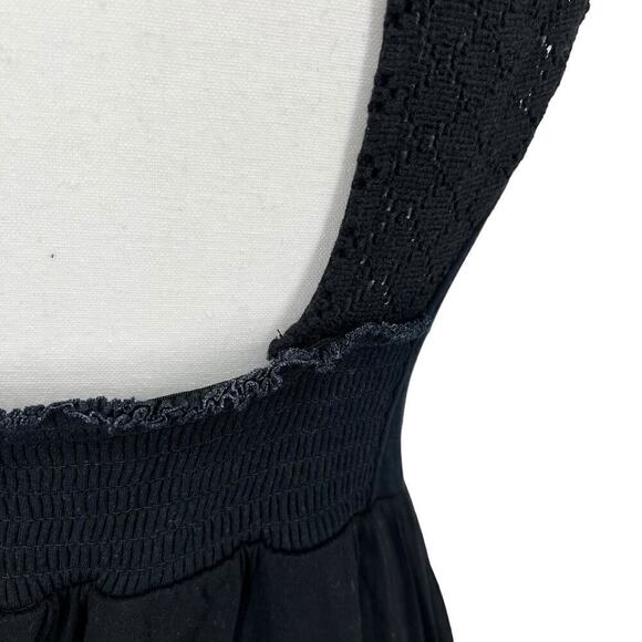 Desigual‎ Maxi Dress Septiembre Crochet Back Colorful Floral Black Medium - Picture 9 of 10